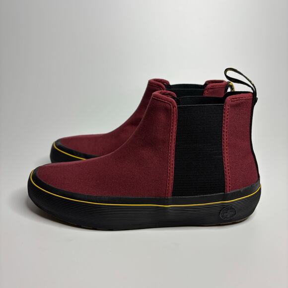 Dr. Martens Women's Phoebe Canvas Chelsea Sneaker Boots in Cherry Red - Picture 2 of 11